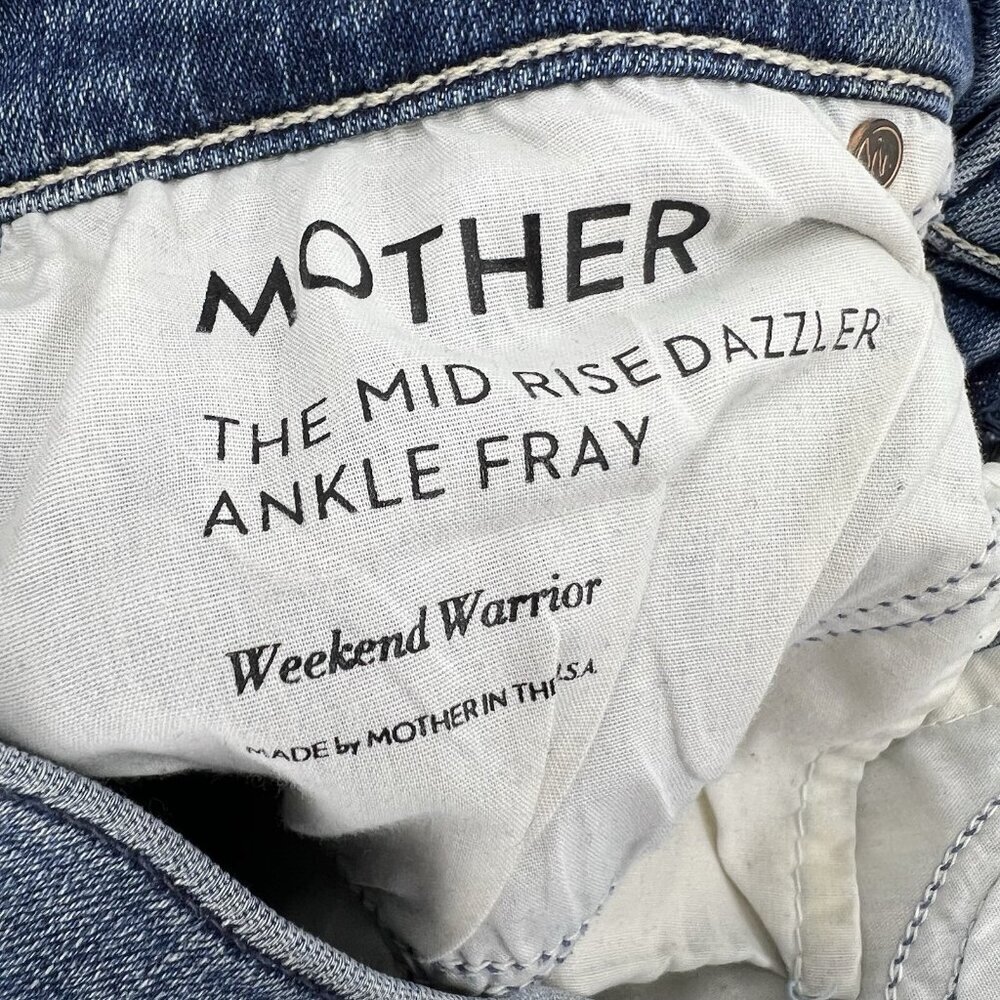 Mother The Mid Rise Dazzler Ankle Fray Weekend Warrior Size 26 Distressed - Picture 12 of 12